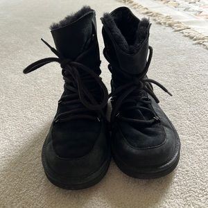 Black lace up uggs